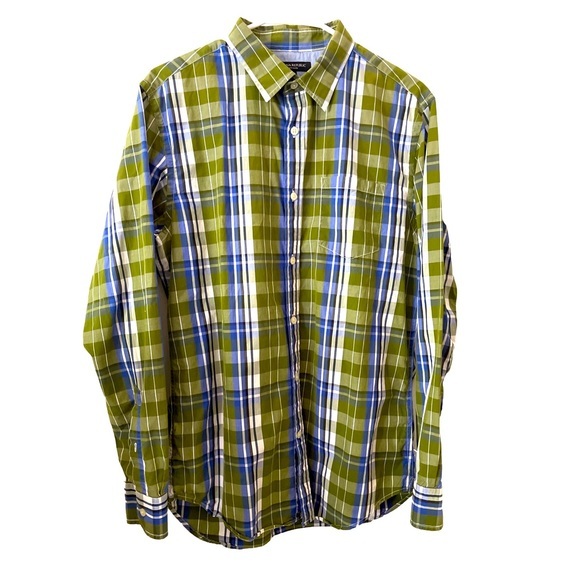 Banana Republic‎ Soft Wash Long Sleeve Button Up Shirt Men's Medium Green - Picture 1 of 4